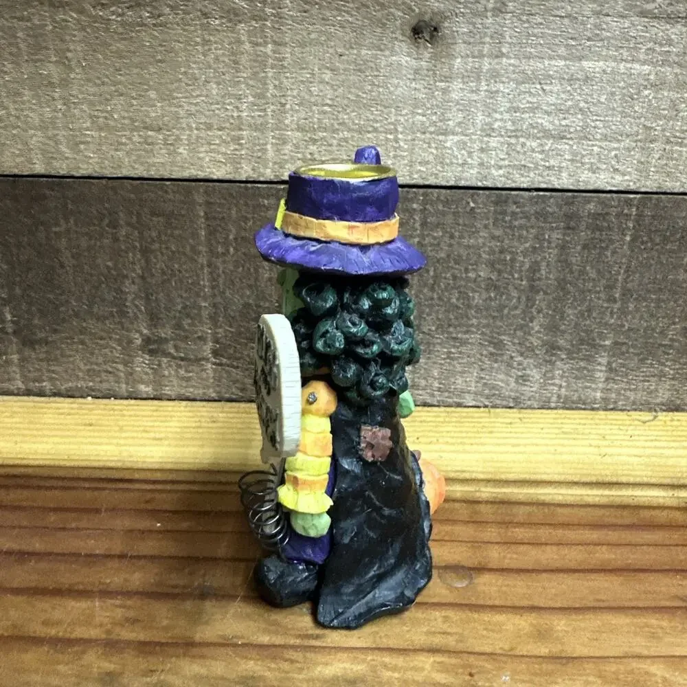 Halloween Witch Taper Candlestick Holder Figurine 